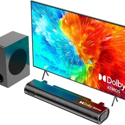 Hiwill 2.1CH Dolby Atmos Soundbar with Subwoofer, 200W Peak Power, Home Theater Sound Bar for Smart TV, Adjustable Treble and Bass, Clear Dialogue, HDMI eARC/ARC/Opt/BT/AUX, HiElite A21