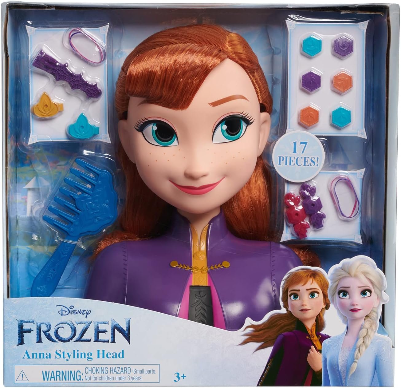 Disney’s Frozen 2 Anna 7.5-inch Styling Head, 17-Pieces, Dress Up and Pretend Play, Kids Toys for Ages 3 Up by Just Play - Image 7
