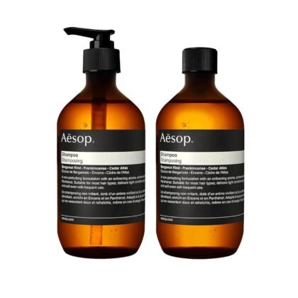 Aesop Shampoo + Refill | Soften Hair, Restore Shine | Bergamot Rind, Frankincense, Cedar Atlas | 16.9 oz / 500 mL (Pack of 2)