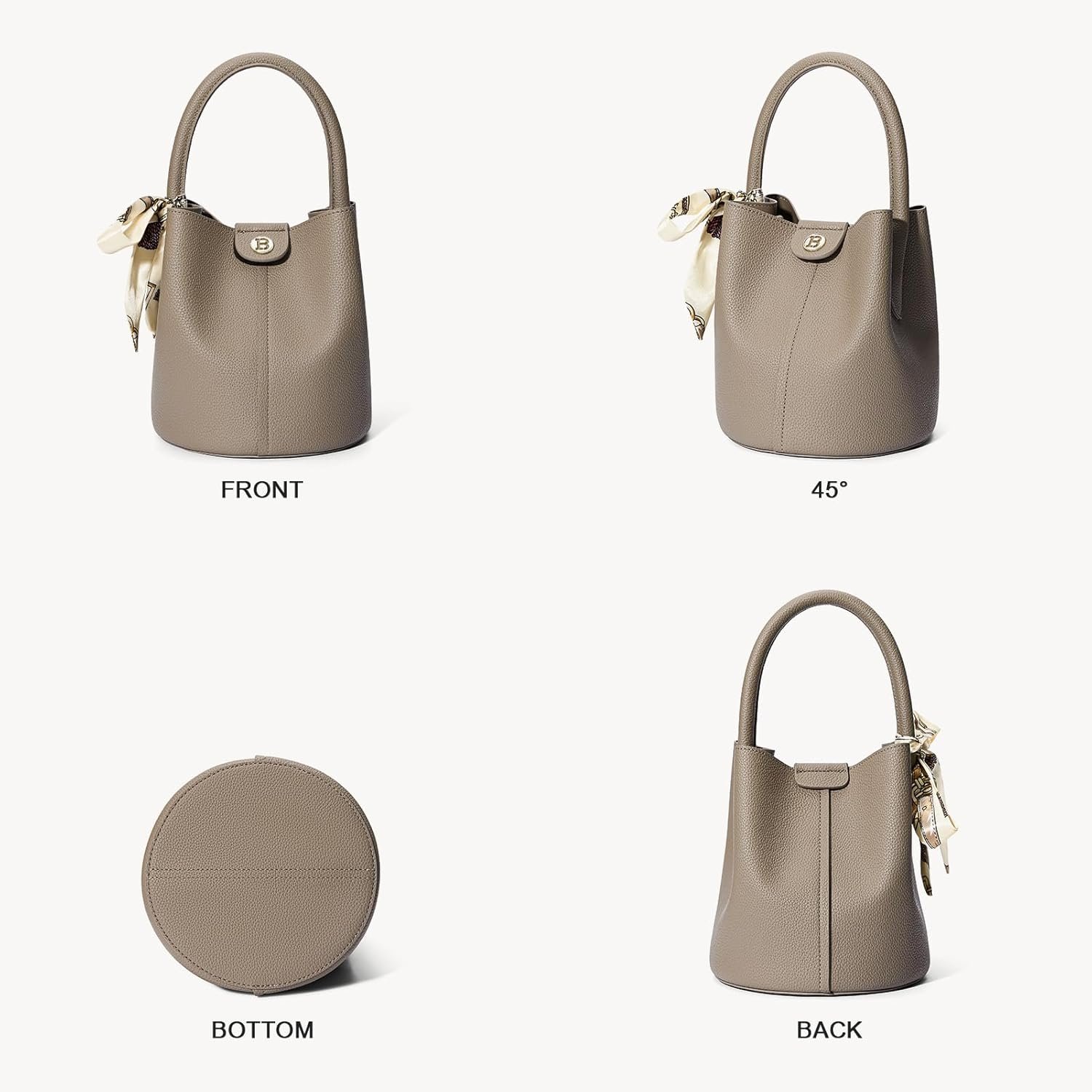 BOSTANTEN Small Crossbody Bags for Women Vegan Leather Mini Bucket Handbag Removable Shoulder Strap - Image 6
