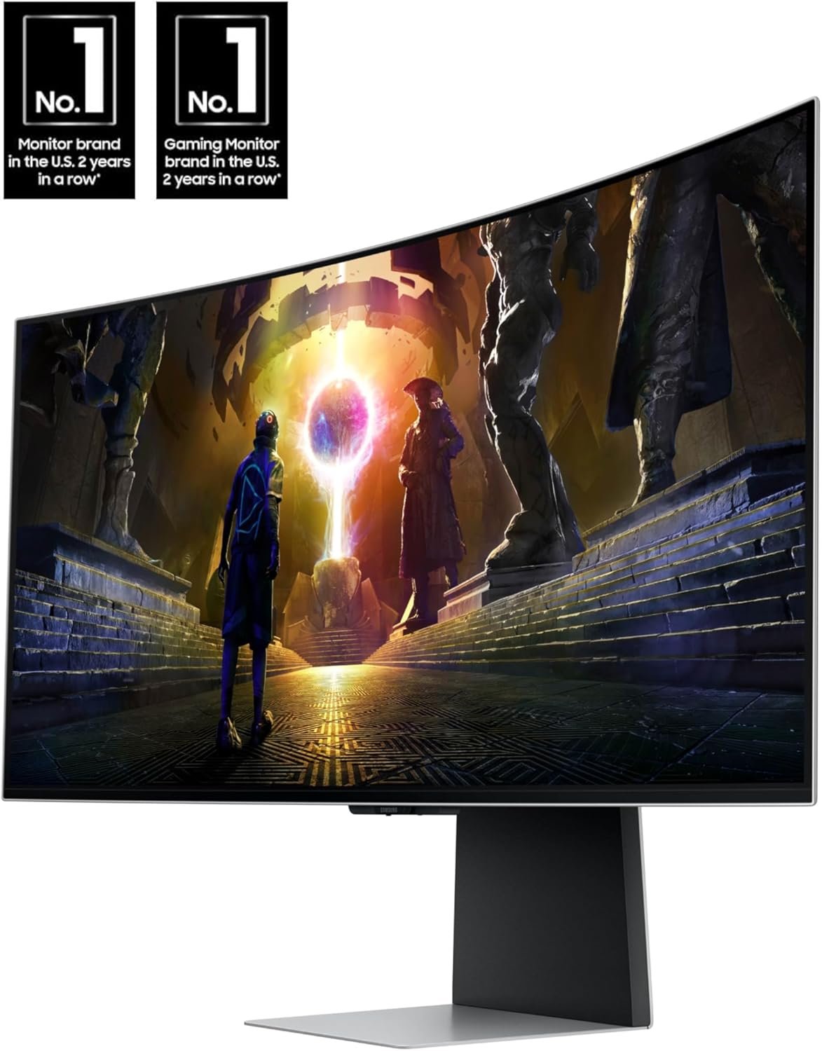 Samsung 34" Odyssey OLED G8 (G85SD) Ultra-QWHD QD-OLED G-Sync Compatible Curved Gaming Monitor, 175Hz, 0.03ms, Glare-Free Display, AMD FreeSync Premium Pro, 3 Yr Warranty,LS34DG856SNXZA,2024 - Image 2