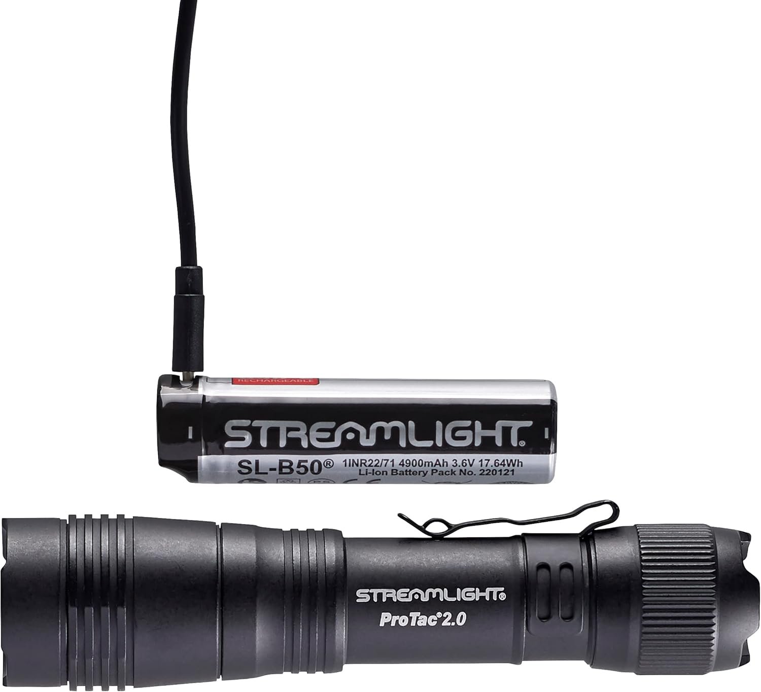 Streamlight 89000 ProTac 2.0 2000-Lumen 17300-Candela Rechargeable Tactical LED Flashlight with USB C Cable, and Holster, Box, Black - Image 5