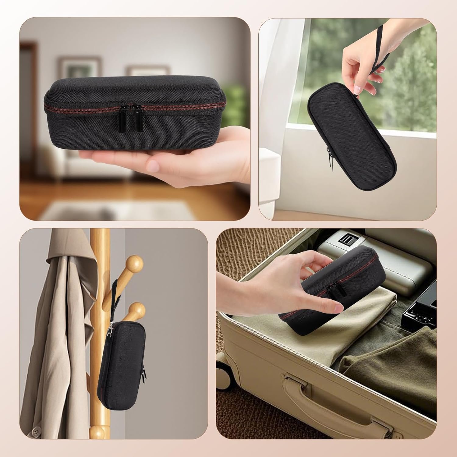 Hard Protective Case for Ray-Ban Meta Smart Glasses – Compatible with Wayfarer/Skyler/Headliner & Charging Box – Durable Travel Eyewear Case with Soft Interior & Wrist Strap (Black) - Image 6