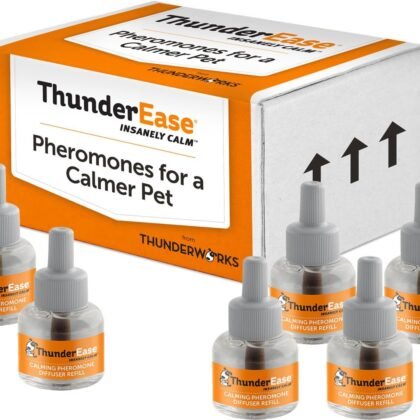 ThunderEase Dog Calming Pheromone Diffuser Refill | Powered by ADAPTIL | Vet Recommended to Relieve Separation Anxiety, Stress Barking and Chewing, and the Fear of Fireworks and Thunderstorms (180 Day