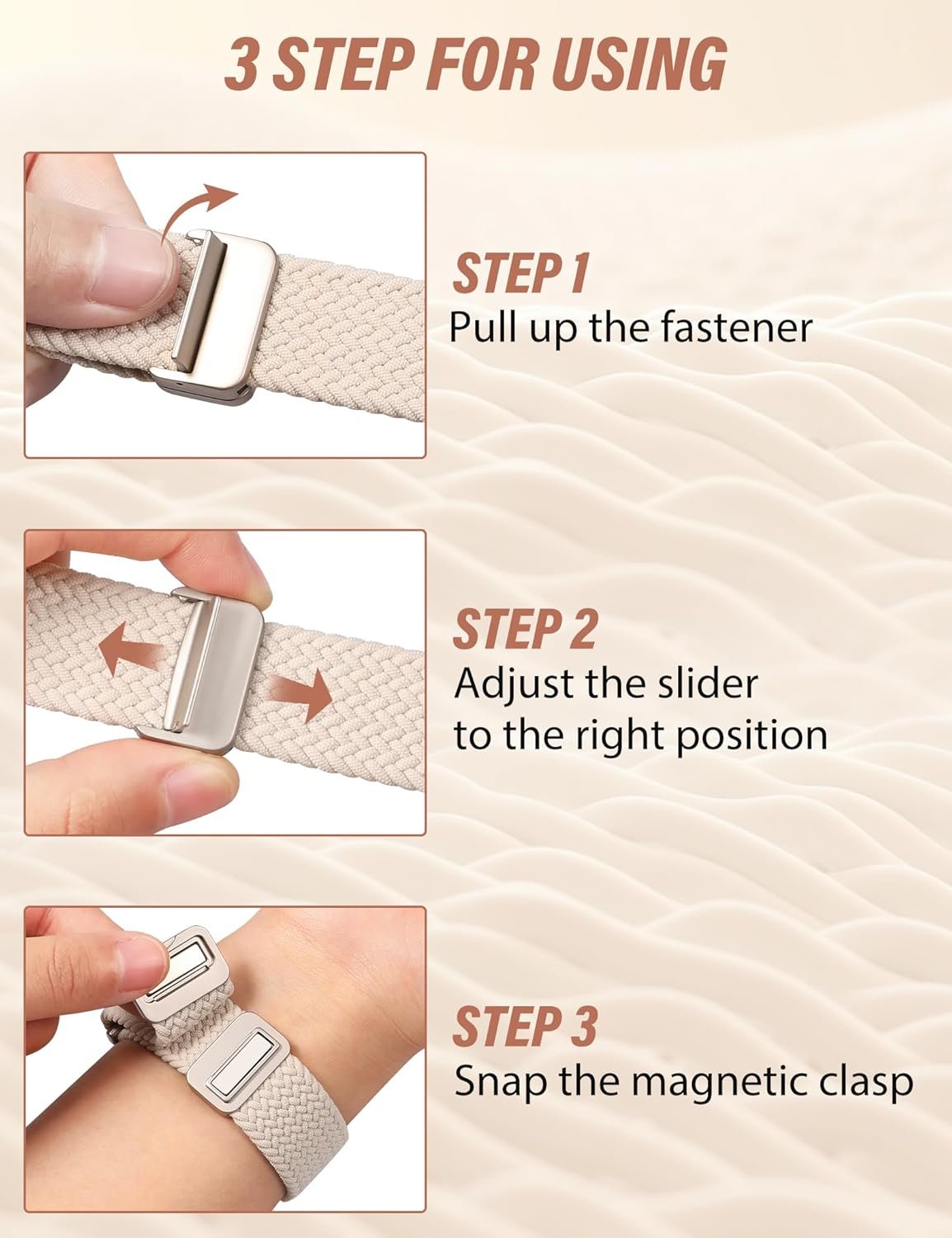 Braided Magnetic Band Compatible with Apple Watch Bands 38/40/41/42/44/45/46/49mm Women Men, Celtic Knot Stretchy Elastic Nylon Fabric Woven Strap for iWatch Series 11 10 9 8 7 6 5 4 SE/Ultra 3 2 1 - Image 8