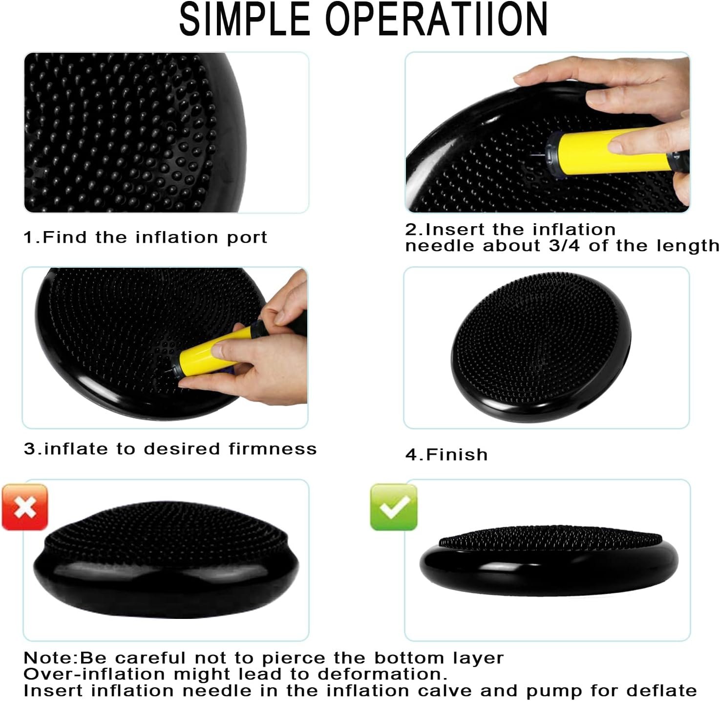 Wobble Cushion, Balance Disc, Wiggle Seat, Balance Pads for Physical Therapy, Stability Disc, Wobble Board for Dogs, Office, Sensory Kids, Classroom with Spiky Massage Ball - Image 6