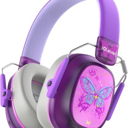 iClever Noise Cancelling Headphones for Kids Adults, Bluetooth Ear Protection with 60H Play Time, Safe Volume 80dBA, Noise Reduction Headphones for Autism Fireworks/Monster Truck, FOCUS