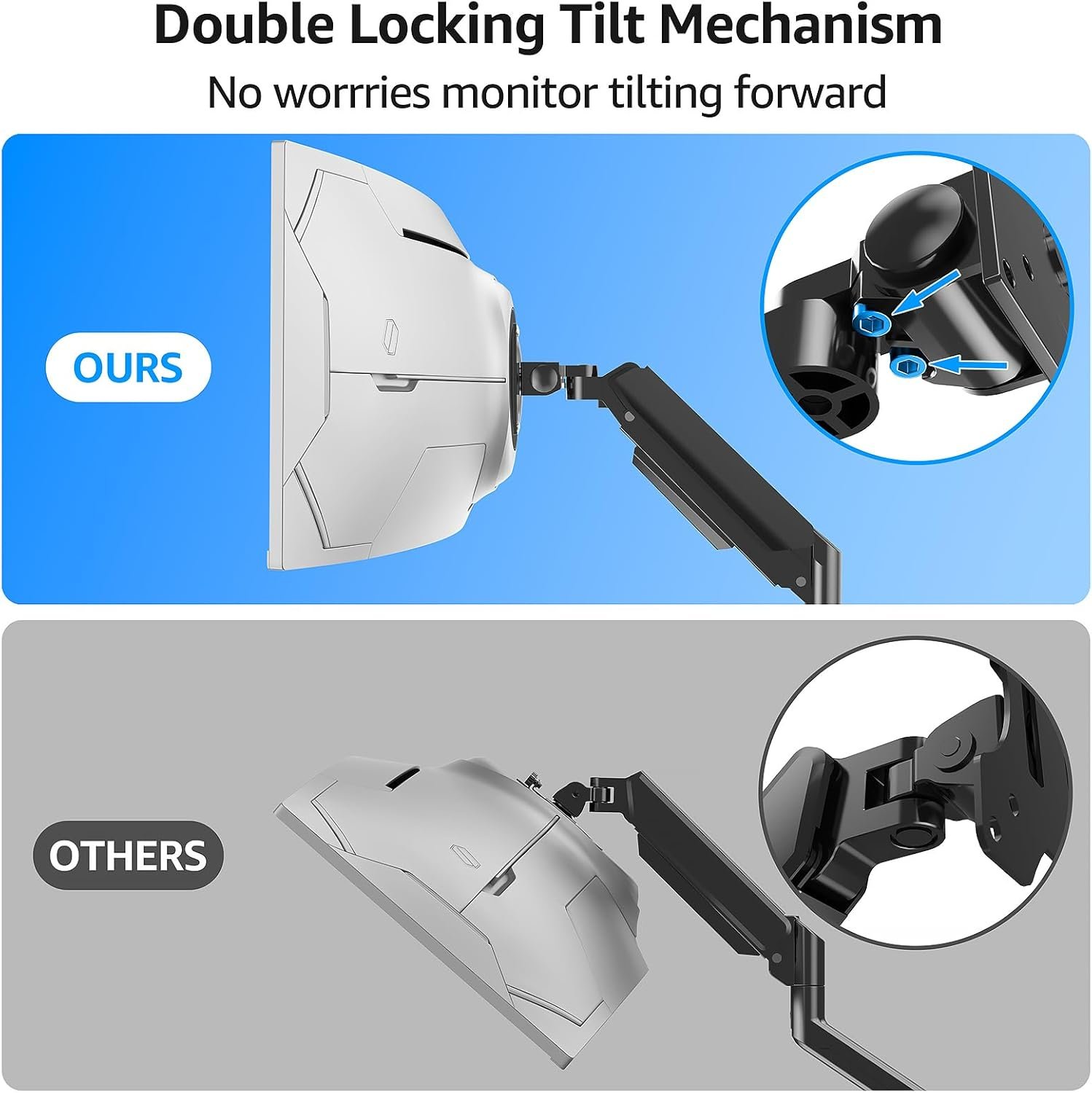 MOUNTUP Heavy Duty Monitor Arm for 49 inches, 44 lbs Curved Screens, Ultrawide Single Monitor Desk Mount, Monitors Stand for Samsung Odyssey G9 and More, VESA Mount with Clamp & Grommet Base - Image 4