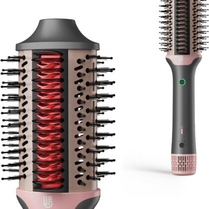 Blow Dryer Brush Hair Straightener: High Speed Hot Air Styler 110,000 RPM for Fast Drying Straightening Volumizing, One Step Volumizer with PTC Smoothing Comb Negative Ion for Silky Frizz-Free