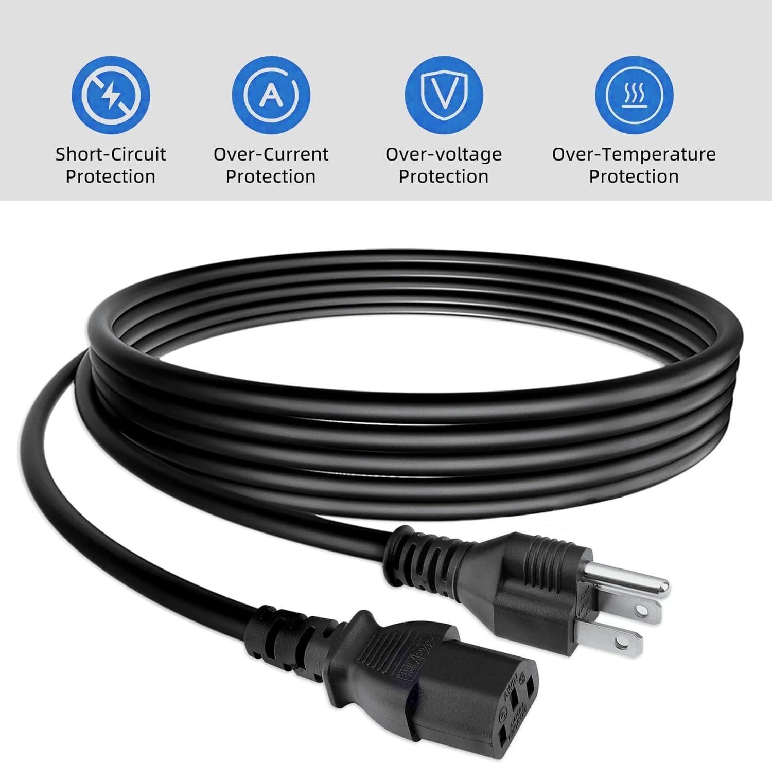 AC in Power Cord Cable Compatible with Samsung Odyssey Neo G9 G95NA S49AG950 LS49AG952NNXZA 49" C49G97T 48.8" LC49G97TSSNXDC Curved LCD QLED Gaming Monitor 4K UHD Mini LED Display 240Hz - Image 2