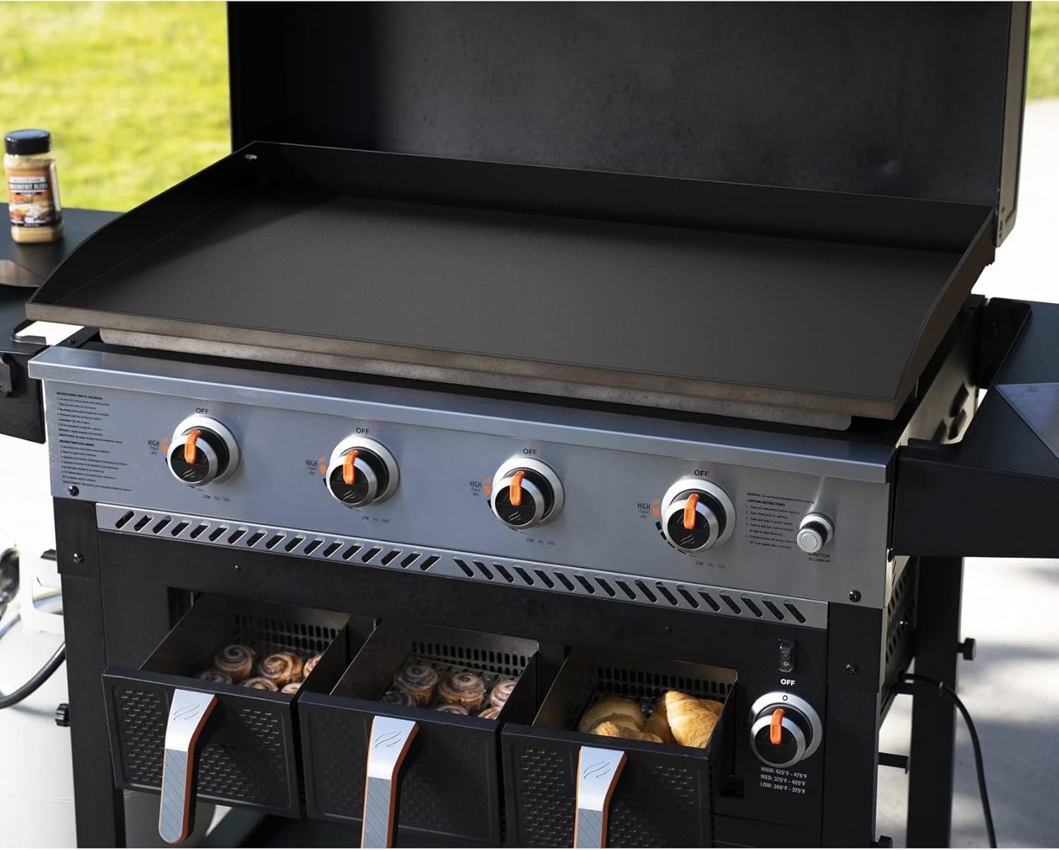 Stanbroil 36 Inch Flat Top Griddle Replacement Top for Blackstone 36" 4-Burner Gas Grill Cooking Station, Ceramic Coated Steel Griddle Top Replacement with Rear Grease System, Black - Image 6