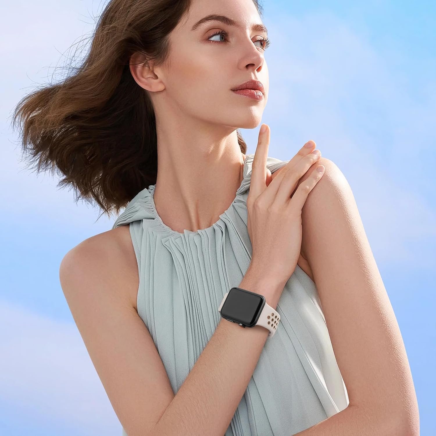 Vancle Silicone Bands Compatible with Apple Watch Band 38mm 40mm 41mm 42mm 44mm 45mm 49mm, Soft Breathable Waterproof Wristbands Straps for iWatch Series Ultra 2 Ultra 9 8 7 6 5 4 3 2 1 SE Women Men - Image 6