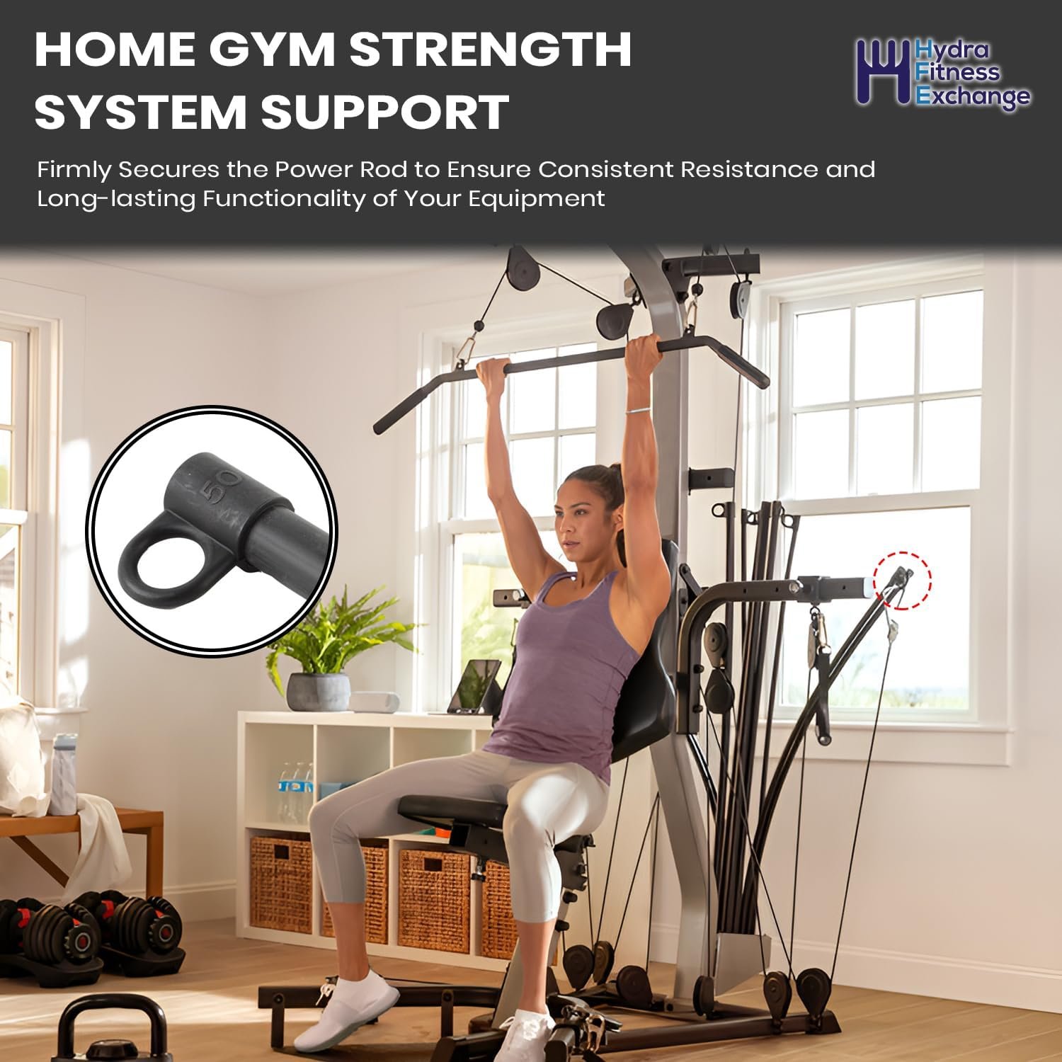 End Cap for 5lb, 30lb and 50lb Power Rod – Durable Nylon Rubber Replacement Gym Part Accessory for High Resistance Rods – Compatible with Bow-Flex Home Gym Strength System PR1000 PRO XTL Xtreme 2 SE - Image 4