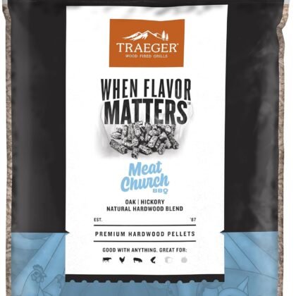 Traeger Grills Meat Church Blend 100% All-Natural Wood Pellets for Smokers and Pellet Grills, BBQ, Bake, Roast, 18 lb. Bag