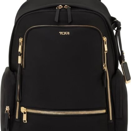 TUMI - Voyageur Celina Backpack - Women's Work and Travel Bag - 16.0" X 10.6" X 6.5" - Holds Up to 16" Laptop - Black & Gold Hardware