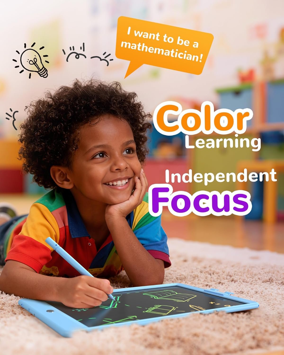 KOKODI LCD Writing Tablet, Gifts for 3 Years Old Boys and Girls,10 Inch Colorful Doodle Board Drawing Tablet, Erasable Reusable Electronic Drawing Pads, Educational and Learning Toys for Kids - Image 4