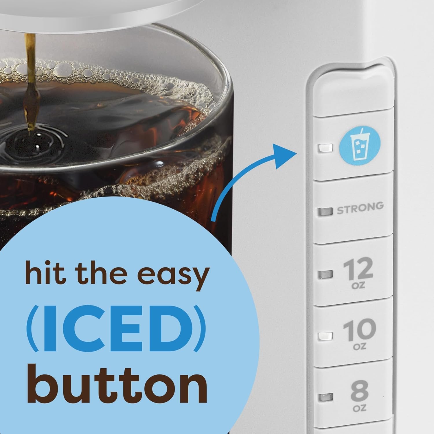Keurig K-Iced Single Serve Coffee Maker – Brew Over Ice Button, Compact Design, Perfect Holiday Gift for Iced Coffee Lovers, White - Image 3