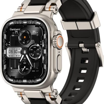 amBand M1 Sport Case Band for Apple Watch Ultra 3/2/1 & SE 3/2/1 & Series 11 10 9 8 7 6 5 4 3 49mm 46mm 45mm 44mm 42mm 41mm 40mm 38mm, Shockproof & Scratch Resistant Rugged Bumper for Men