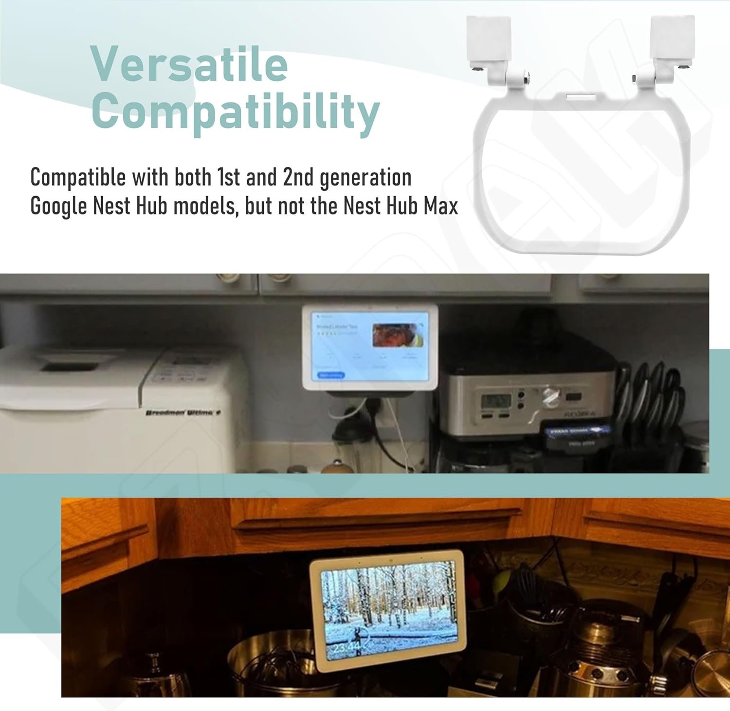 Mount Bracket for Google Nest Hub Home Kitchen Under Cabinet 1st Gen & 2nd Gen (Not Compatible with Nest Hub Max) - Image 4