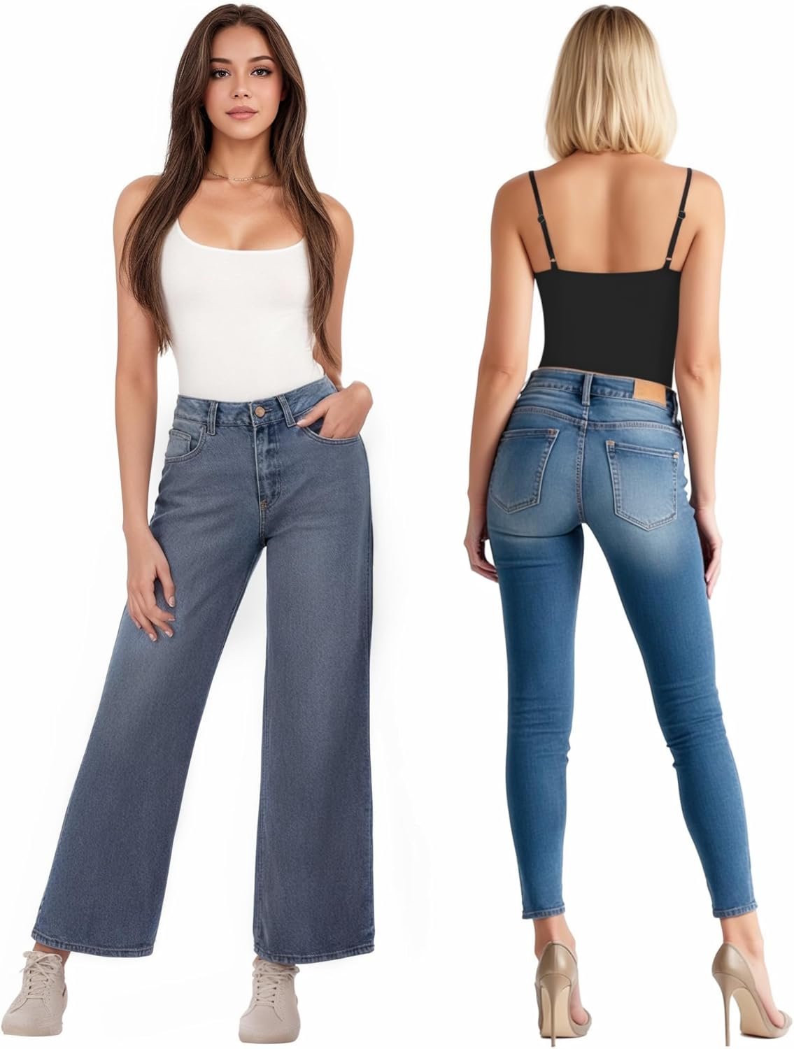 MANGOPOP Women's Cami Thong Bodysuit Double Lined Square Neck Backless Body Suit Adjustable Spaghetti Strap Tank Tops - Image 5