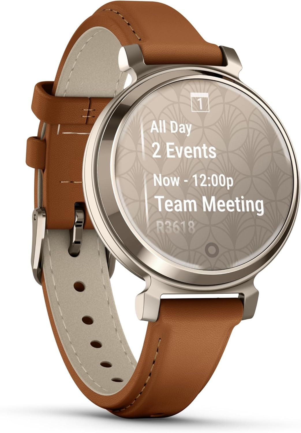 Garmin Lily 2, Small and Stylish Smartwatch, Hidden Display, Patterned Lens, Up to 5 Days Battery Life, Tan - Image 5