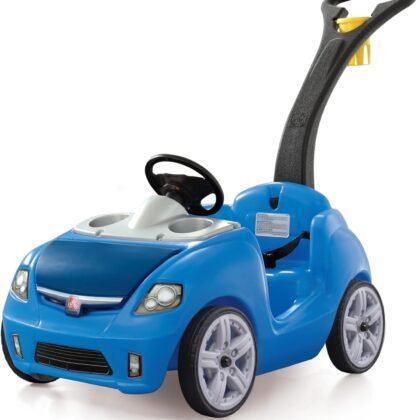 Step2 Whisper Ride II Buggy Kids Push Car, Ride On Toy, Stroller Substitute, Includes Seat Belt & Horn, Made of Durable Plastic, Max Weight 50 lbs., For Toddlers 1.5-4 Years Old, Blue