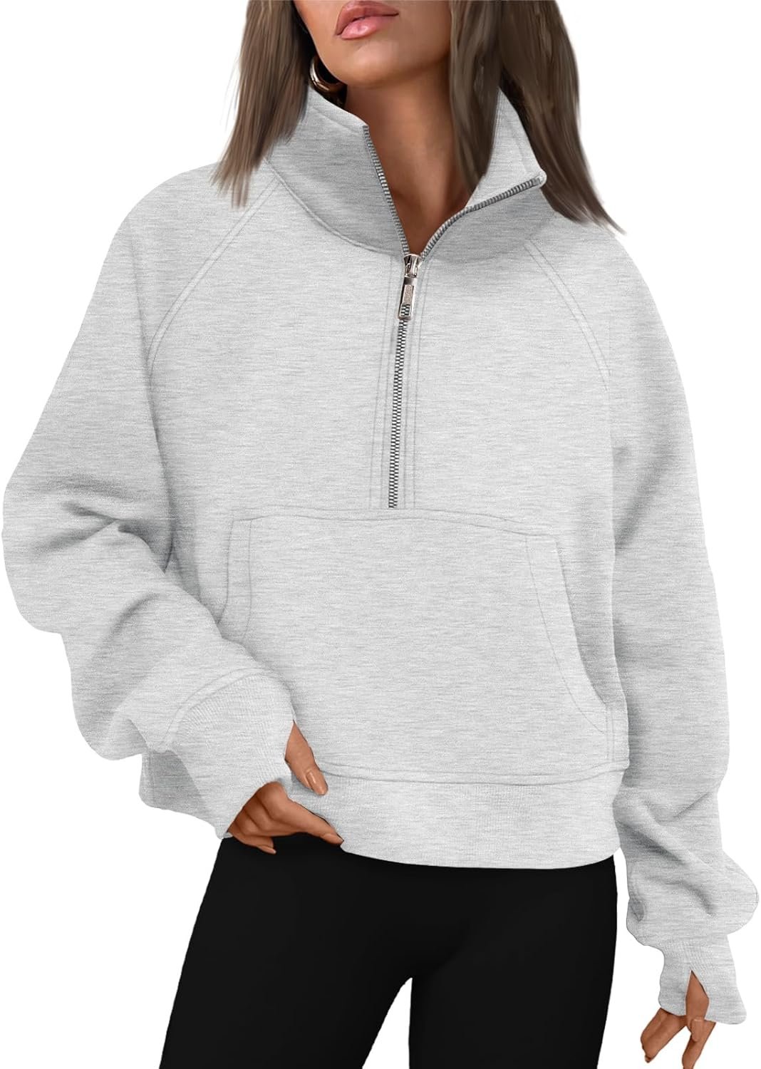 AUTOMET Womens Sweatshirts Half Zip Cropped Pullover Fleece Quarter Zipper Hoodies 2025 Fall Fashion Outfits Clothes