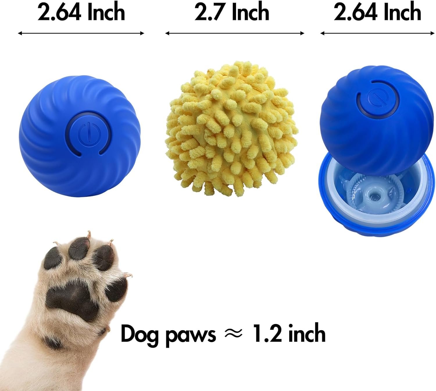 Interactive Dog Ball Toys - Smart Electric Dog Toys to Keep Them Busy with 2 Cover, Automatic Rolling and Jumping Pet Balls Ball for Dogs - Cats, Pet Interactive Toy Balls - Rechargeable, Blue - Image 5