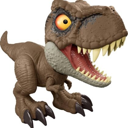 Mattel Jurassic World Roar Command Tyrannosaurus Rex Dinosaur Figure Toy, Record and Play Dino Speak T-Rex, Tail-Activated Attack & Roar
