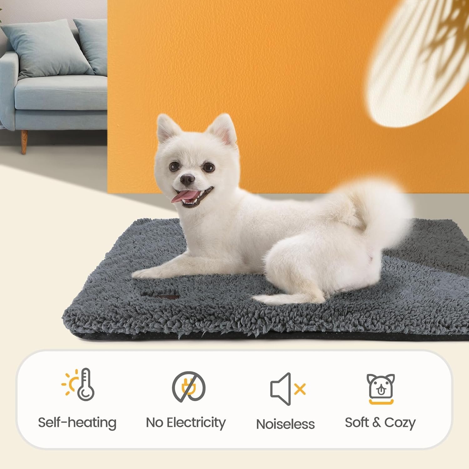 Self Warming Cat Bed Self Heating Cat Dog Mat 24 x 18 inch Extra Warm Thermal Pet Pad for Indoor Outdoor Pets with Removable Cover Non-Slip Bottom Washable Non Electric - Image 4