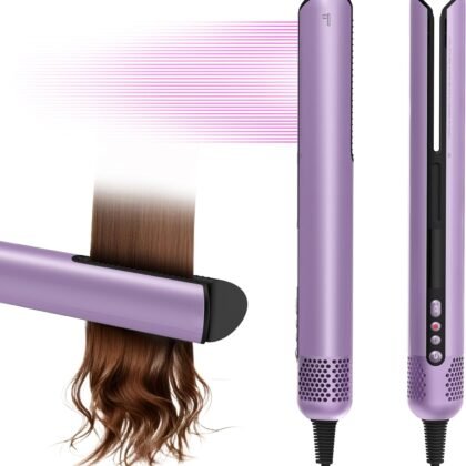 Hair Dryer Air Straightener Non-Movable Clamp Flat Iron No Heated Plates No Damage No Hand-Feeding Automatic Draws Hair Straighteners 2 in 1 Dry & Straight Styling Blower Tool for Women 1A to 2A Hair