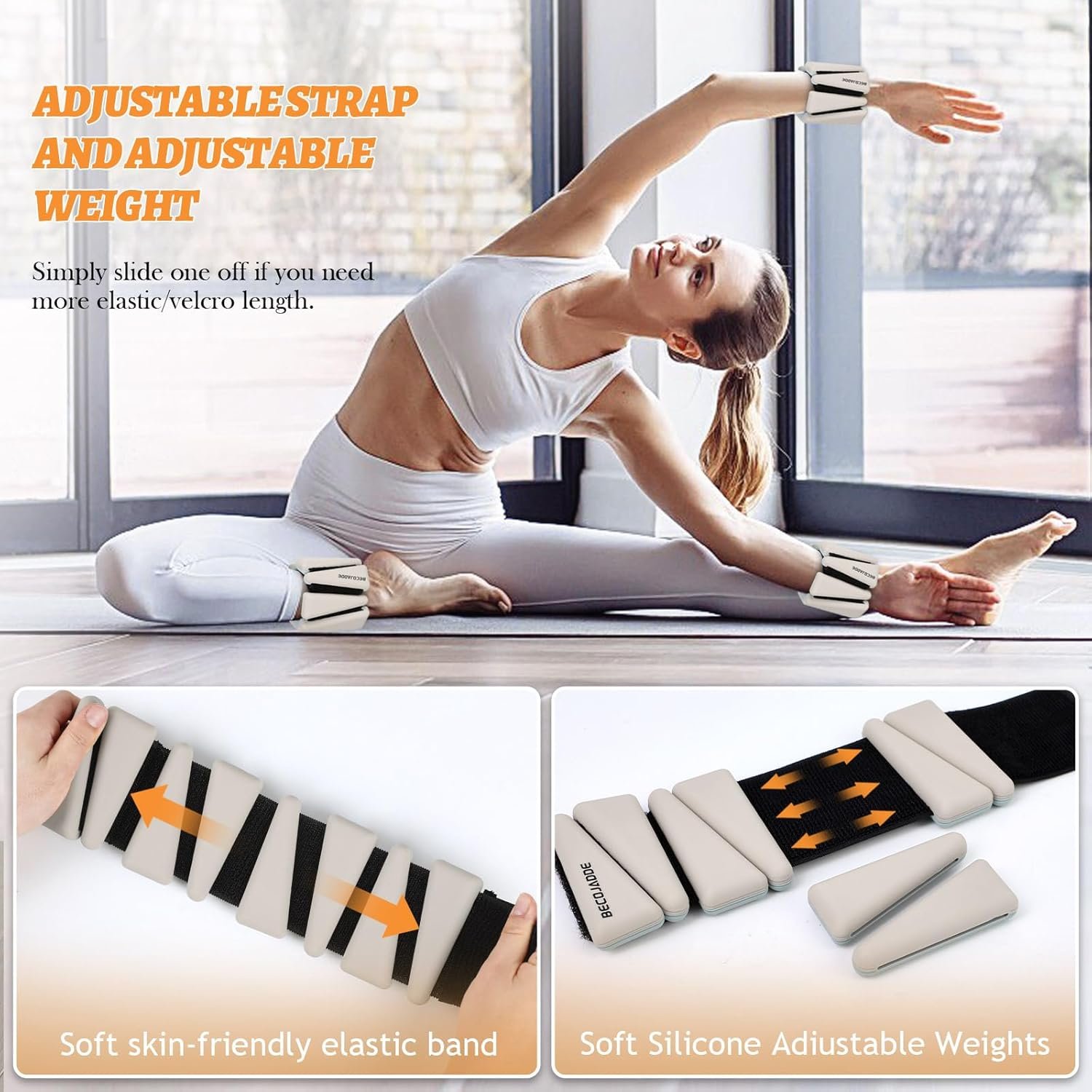 Ankle Weights Set of 2 (1 lb/2 lb/3 lb Each) Adjustable Wrist Weights for Women Men Wearable Arm Leg Weight for Pilates, Running, Walking, Workout, Yoga - Image 5