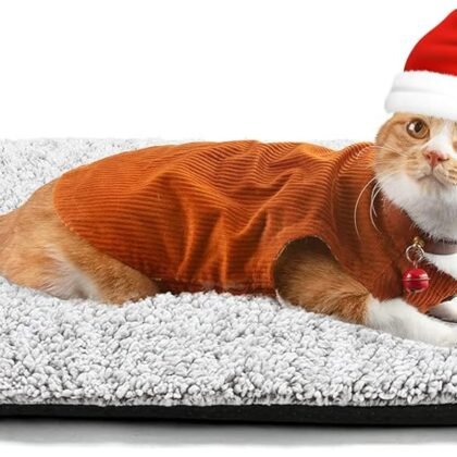 Self Warming Cat Bed Self Heating Cat Dog Mat 29.1 x 18.9 inch Extra Warm Thermal Pet Pad for Indoor Outdoor Pets with Removable Cover Non-Slip Bottom Washable