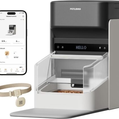 PETLIBRO RFID Automatic Cat Feeder, Collar Sensor-Activated Personalized Meals, Cats Recognition & Diet Tracking for Multi-Pet Homes and Different Diets, 5G&2.4G Wi-Fi Programmable Cat Food Dispenser