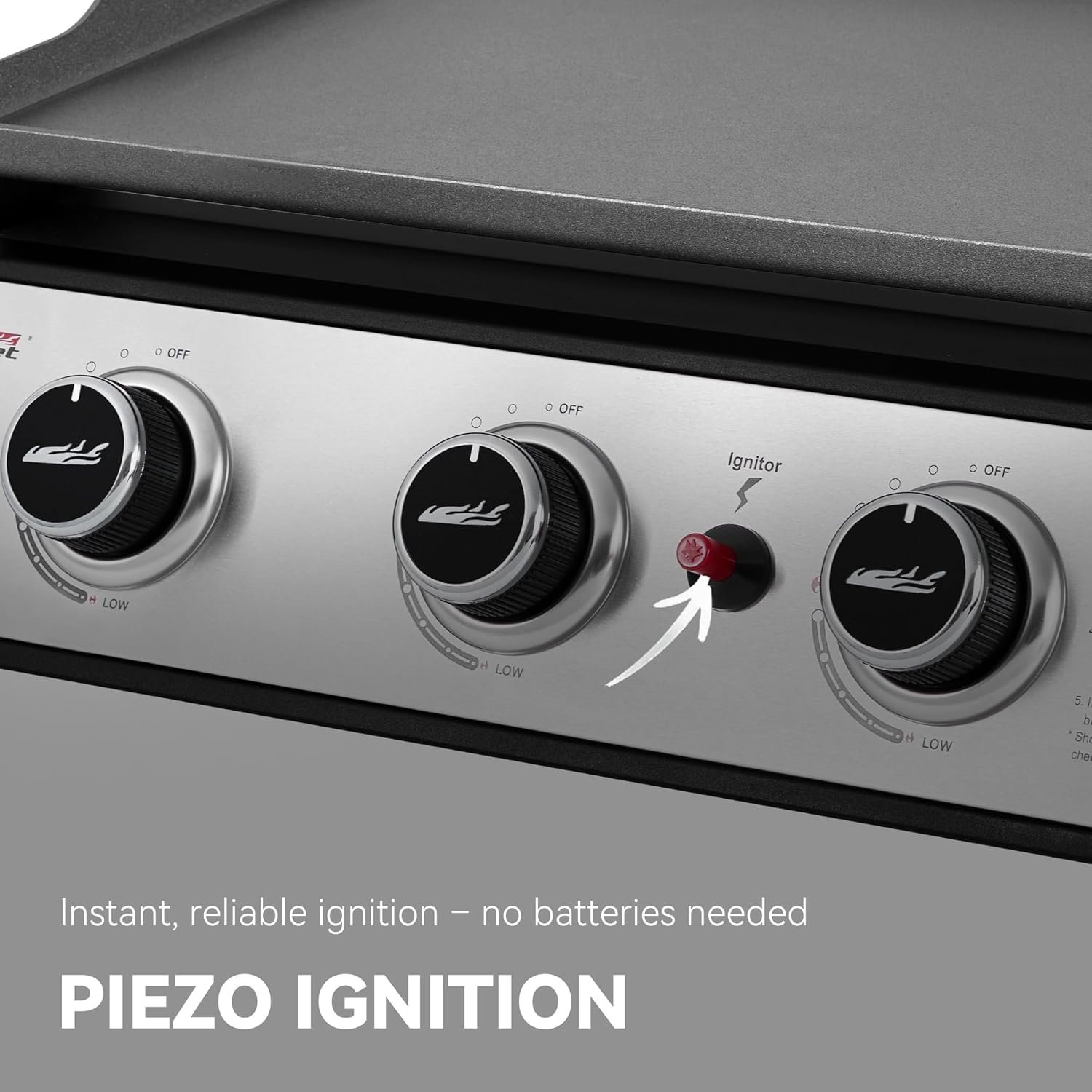 Royal Gourmet PD1301S Portable 3-Burner Tabletop Gas Griddle, 25,500 BTU Cooking Power, 304 Sq. In. Cooking Surface, Ideal for Camping & Tailgating, Black & Silver - Image 8