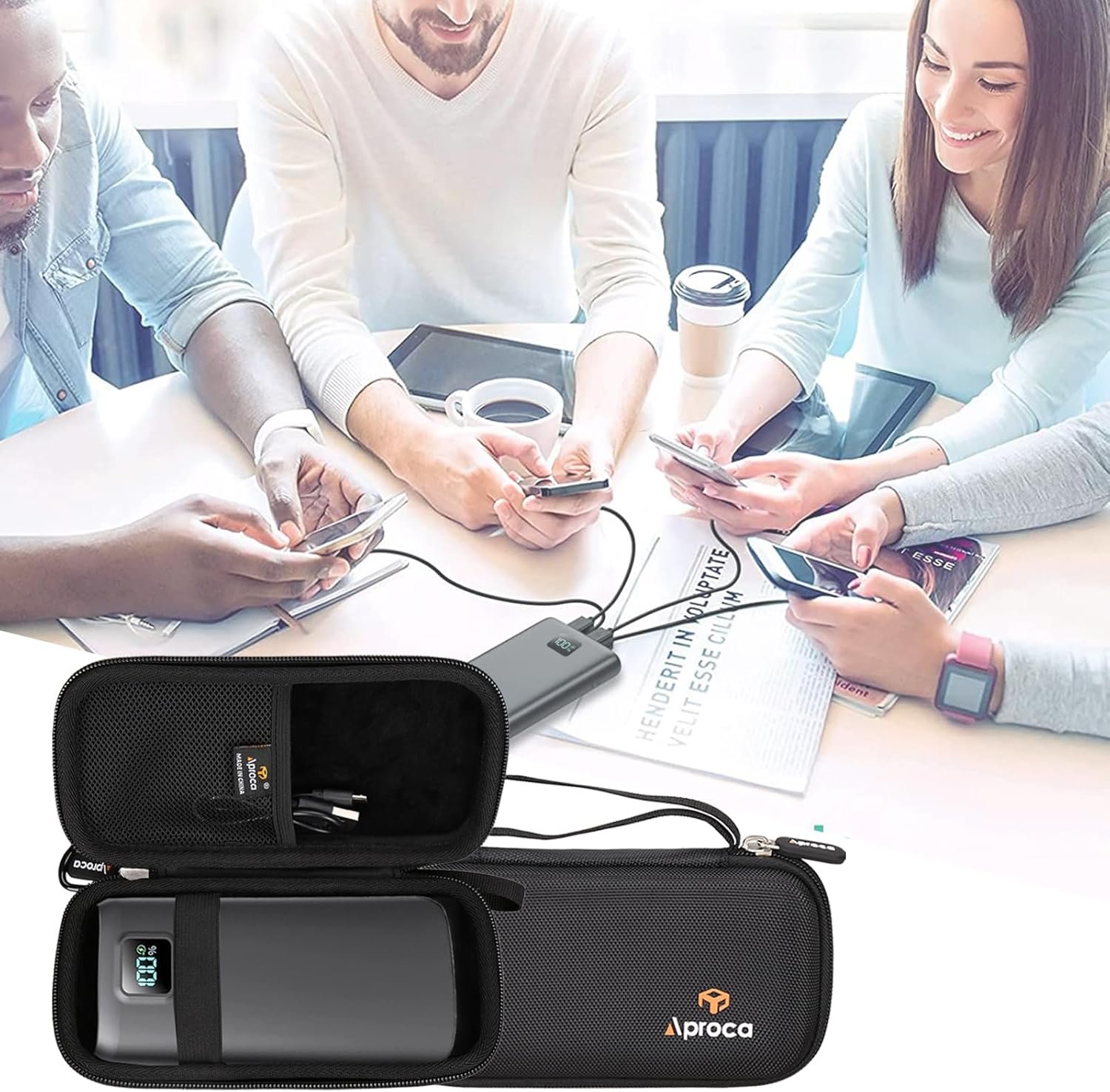 Aproca Power Bank Case Compatible with LOVELEDI 40000mAh / Anker 20,000mAh / Pxwaxpy 30,800mAh / RGVOTA 38800mAh / Ekrist 25800mAh / FOCHEW 30,800mAh Portable Charger (Case Only) - Image 4