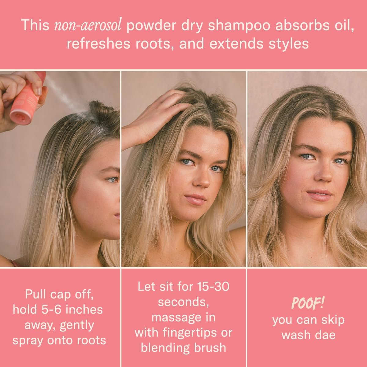 DAE Fairy Duster Dry Shampoo Powder - Non-Aerosol Natural Ingredients, Absorbs Oil & Refreshes Roots - Image 4