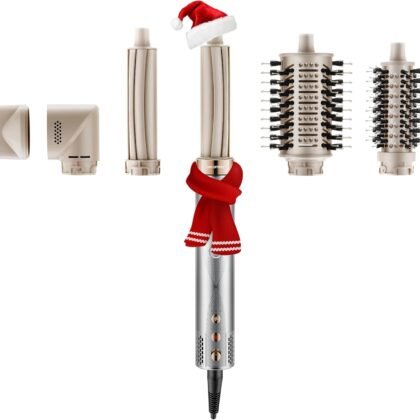 5 in 1 Hot Air Styler Wrap with Automatic Curling & Drying High-Speed Hair Dryer Brush with Negative Ion Technology for Frizz Control & Long Lasting Styles AirEdge A3