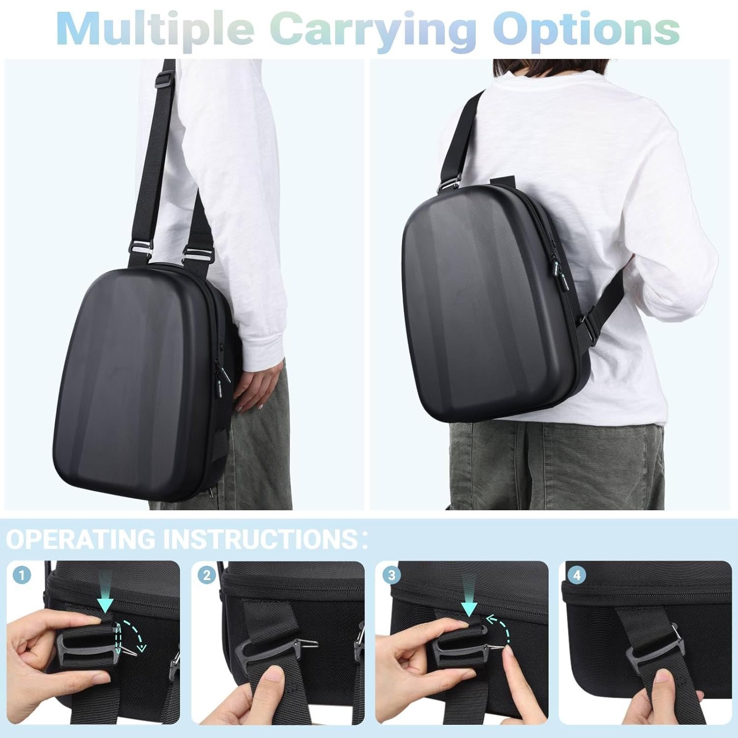 FOREGOER Hard Carrying Case for Meta Quest 3/3S/Oculus Quest 2, Large Space Compatible with BOBOVR S3 Pro/M3 Pro/Kiwi Design Battery Head Strap and All Accessories, Ideal for Travel and Home Storage - Image 3