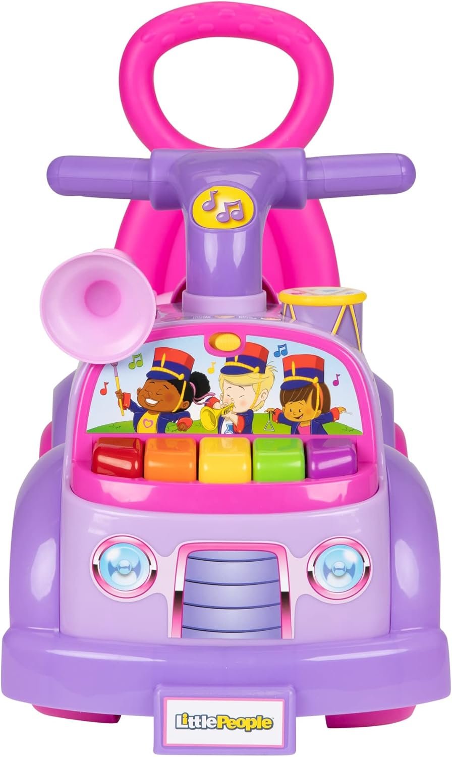 Little People Fisher-Price Music Parade Purple Ride-On, Plays 5 Marching Tunes & Other Sounds! Perfect for Toddler Boys & Girls Ages 1, 2, & 3 Years Old - Helps Foster Motor Skills - Image 7