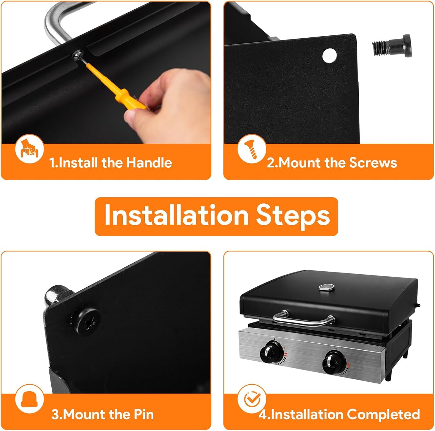 Upgrade Griddle Lid & Griddle Cover for Blackstone 22 Inch 1666 (2024 Model) 2203 2304, Griddle Hard Cover for 22 Inch Tabletop Grill, Griddle Hood for Blackstone Griddle Lid - Image 3