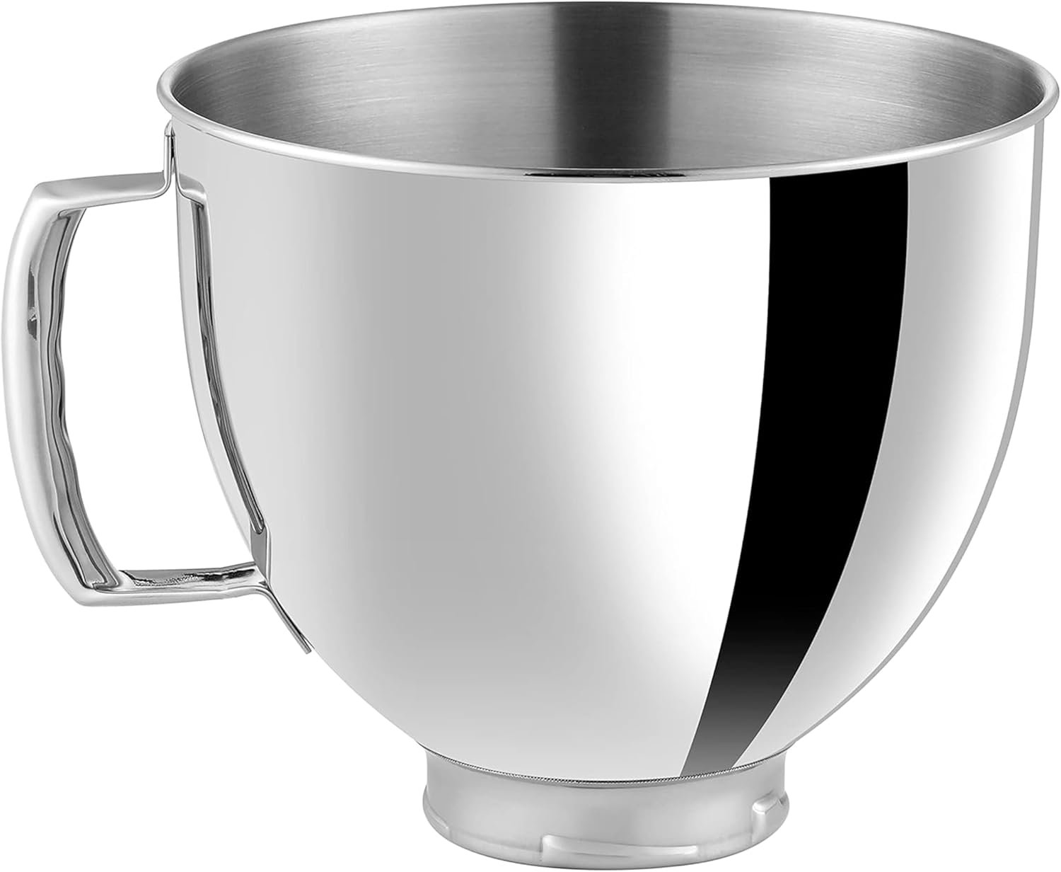 5 QT Stand Mixer Bowls Fit for Kitchenaid Artisan & Classic Series 4.5-5 Quart Tilt Head Stand Mixers Stainless Steel Mixing Bowls with Handle Stand Mixer Replacement/Accessories Bowls Polished - Image 2