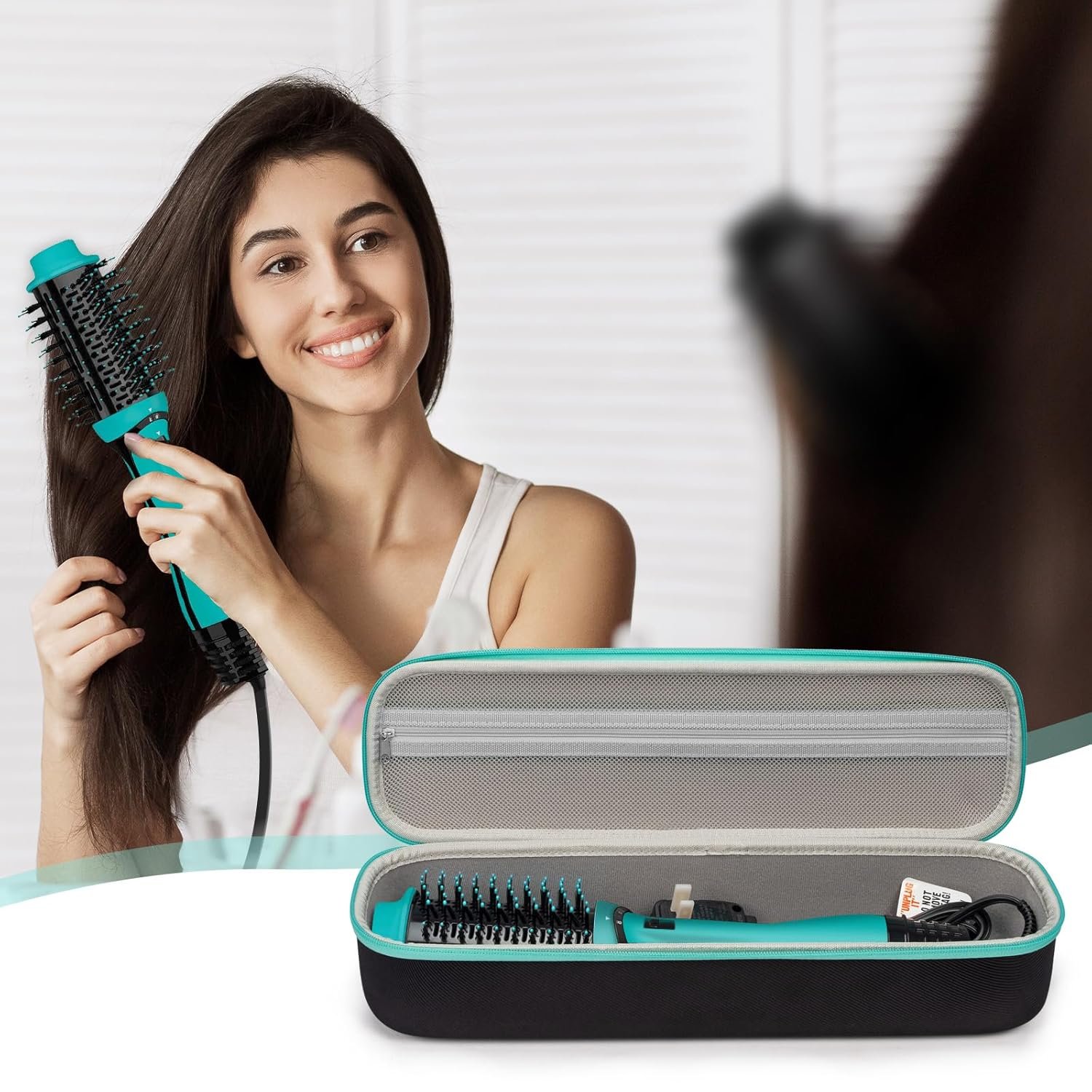 Case for Revlon One Step Volumizer Plus Hair Dryer and Styler, Hard Travel Case for Revlon One Step Volumizer Plus 2.0 Hair Dryer Brush HAIR Le Volume 2-in-1 Titanium Blow Dryer Brush Storage Bag - Image 5