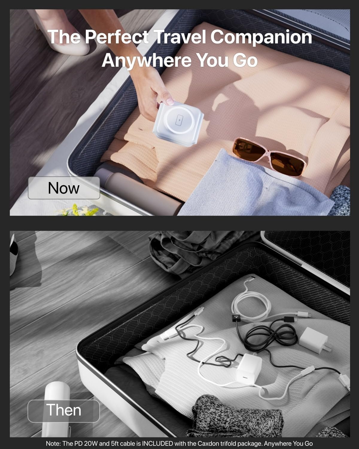 3-in-1-Wireless-Charger-for-Magsafe-for iPhone 16, Apple Watch S10, AirPods 4, Foldable-Travel-Charging-Station with Evolved Pro Magnetic Pad, Portable Essentials (White) - Image 2