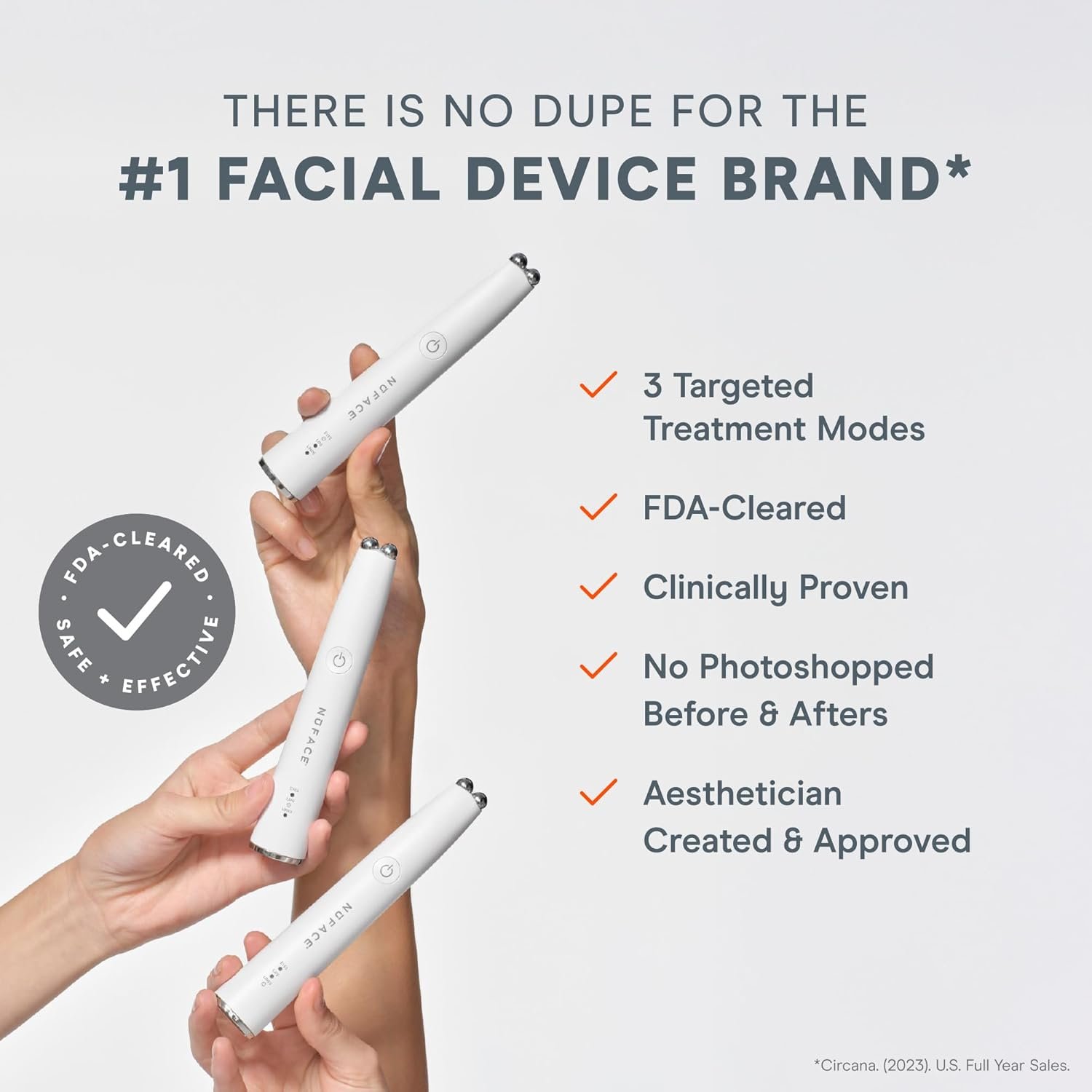NuFACE FIX MicroWand Microcurrent Facial Device, FDA Cleared - Eyes, Lips & Lines Treatment with Serum Activator - Lip Plumper, Eye Depuffing Wand, Wrinkle & Smile Line Reducer, 3 On-The-Go Modes - Image 3