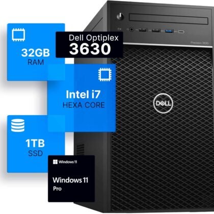 Dell Precision 3630 Tower Desktop Computer | Intel i7-8700 (3.4) | 32GB DDR4 RAM | 1TB SSD Solid State | Windows 11 Professional | Home or Office PC (Renewed)