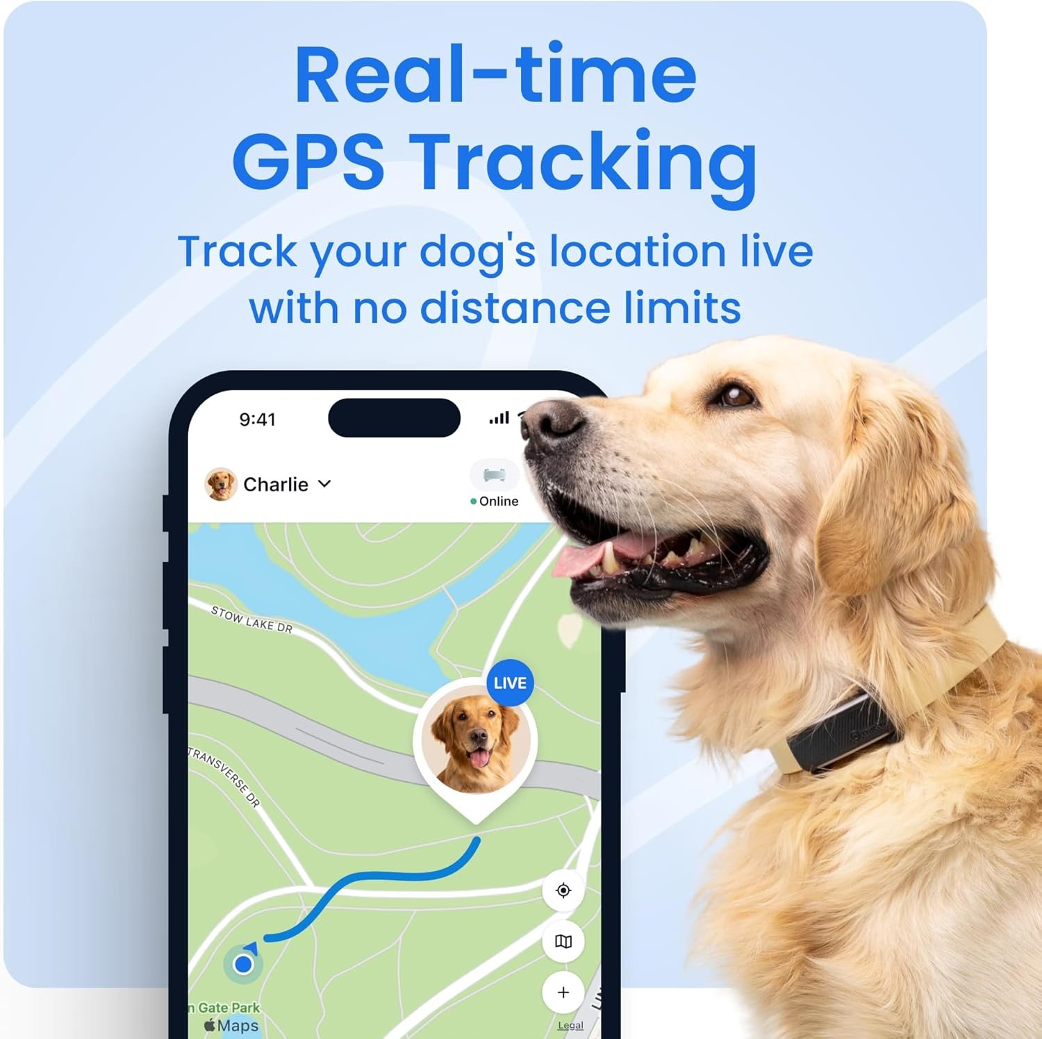 Tractive Smart Dog GPS Tracker | Live Pet Tracker with Virtual Fence | Vital Signs Monitoring of Heart & Respiratory Rate | Bark Monitoring | Dog Collar Attachment (Mint) - Image 2
