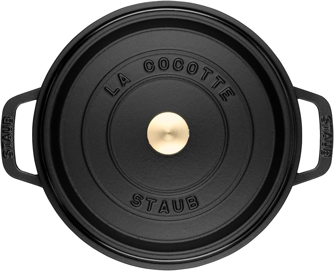 STAUB Cast Iron Dutch Oven 5.5-qt Round Cocotte, Made in France, Serves 5-6, Black Matte - Image 7