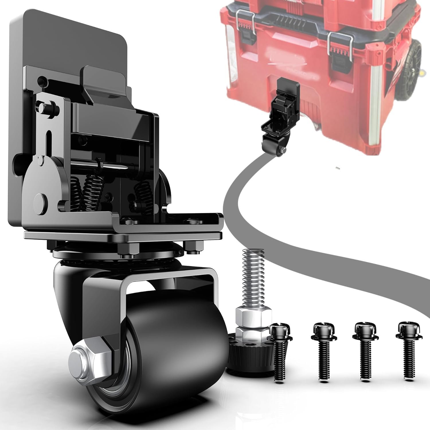 Packout Caster Wheel Kit, Upgraded Metal Front Wheels Fit for Milwaukee 48-22-8427/8426 Packout Rolling Tool Box-Accessories for Packout Toolbox, Folding Packaging Accessories Make Shipping Easy