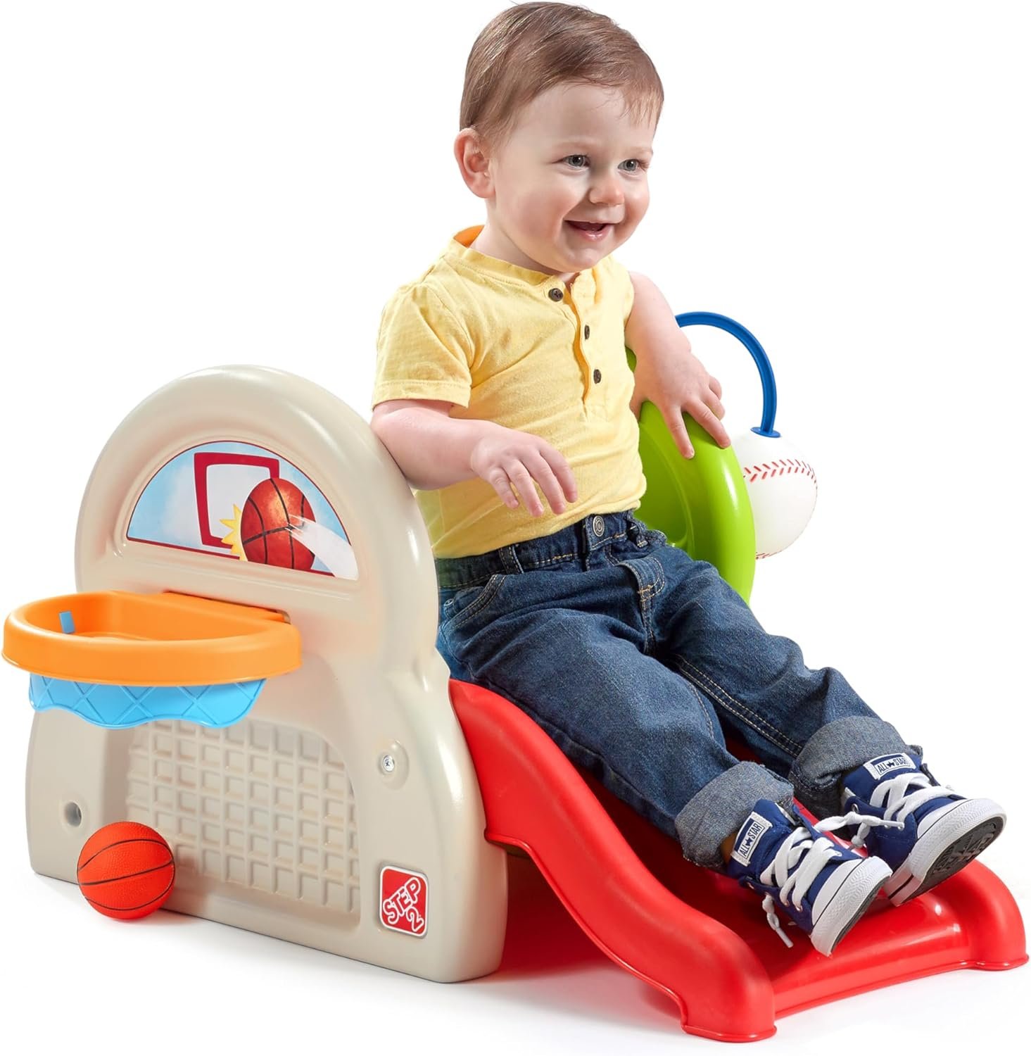 Step2 Sports-Tastic Activity Center, Toddler Sports Playset, Indoor/Outdoor Slide, Play Gym Includes Bat & Balls, Made of Durable Plastic, For Toddlers 1+ Years Old - Image 4